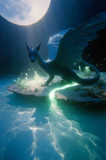 Luminous Aquatic Minimalism style reference image — high-contrast shadows