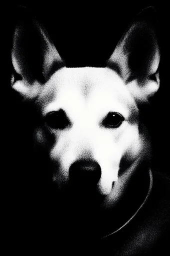 Gritty Chiaroscuro Noir style reference image — halftone noise