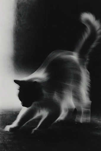 Spectral Monochrome Noir style reference image — double exposure