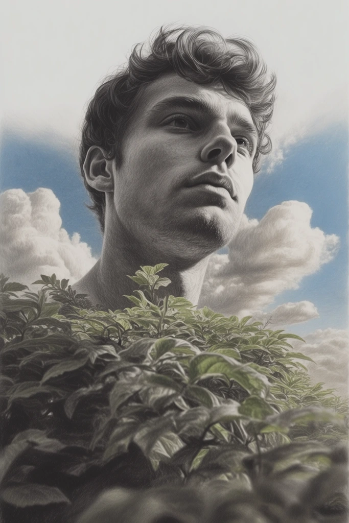 Monochrome Surrealist Realism style AI image example 2