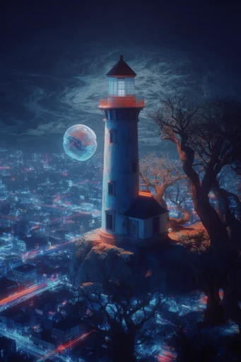 Kinetic Nocturnal Flow style reference image — neon color palette
