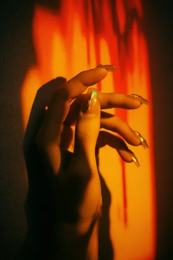 Amber Chiaroscuro Komorebi style reference image — analog film grain