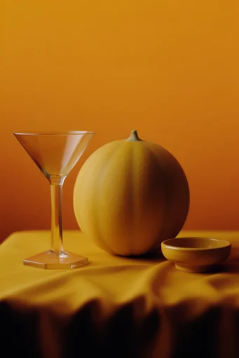 Luminous Amber Minimalism style reference image — retro-modernist composition