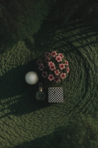 Surreal Verdant Geometry style reference image — deep forest green