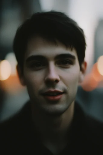 Cinematic Nocturnal Reflections style reference image — warm urban bokeh
