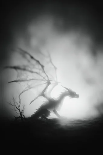 Monochrome Surrealist Solitude style reference image — cinematic noir lighting