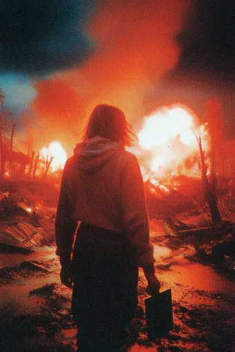 Luminous Apocalyptic Noir moodboard — generate AI images in this style