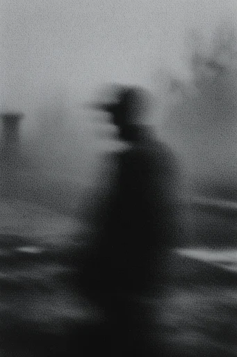 Ethereal Monochrome Noir style reference image — charcoal drawing texture