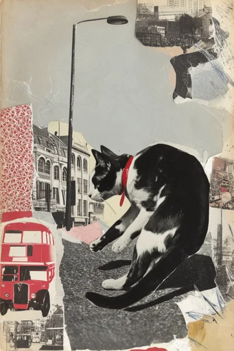 Raw Analog Collage style reference image — halftone printing
