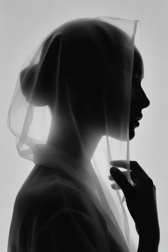 Monochromatic Sculptural Minimalism style reference image — high-contrast chiaroscuro