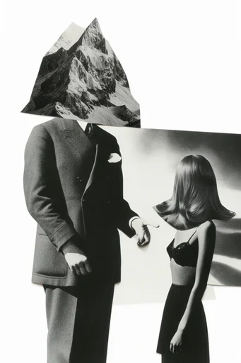 Stark Monochrome Surrealism style reference image — high-contrast monochrome