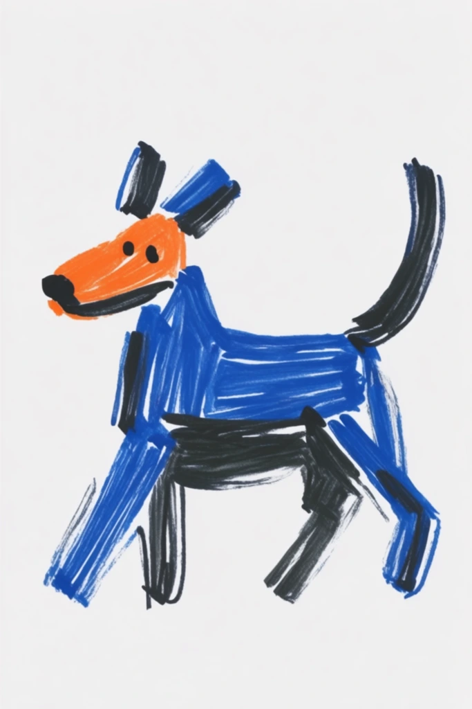 Expressive Naïve Minimalism style AI image example 3