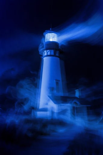 Spectral Cobalt Motion style reference image — ghostly silhouettes
