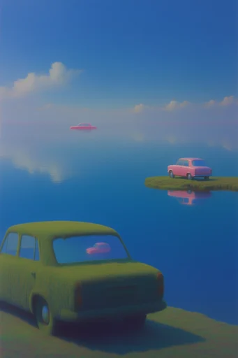 Surreal Liminal Pastoral style reference image — surrealist minimalist landscape