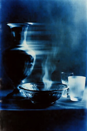 Spectral Blue Noir style reference image — ethereal motion blur