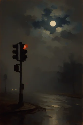 Atmospheric Nocturnal Romanticism style reference image — chiaroscuro lighting