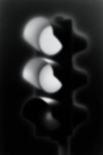 Spectral Monochrome Noir style reference image — ethereal motion blur