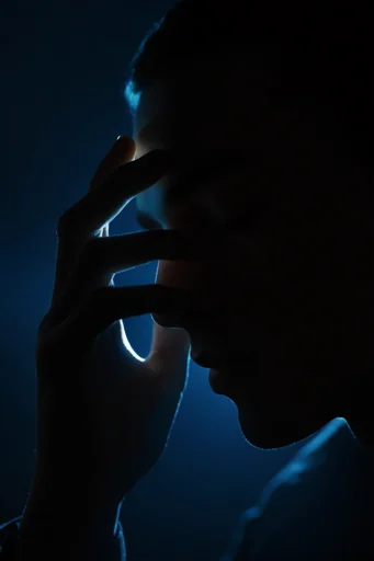 Midnight Cobalt Noir style reference image — electric blue rim lighting