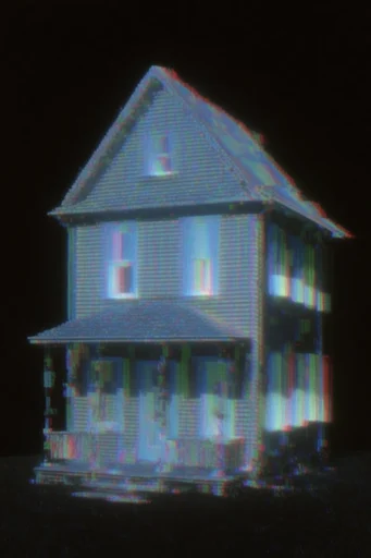 Spectral Analog Glitch style reference image — iridescent holographic glow