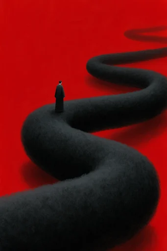 Crimson Grain Surrealism moodboard — generate AI images in this style