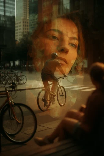 Ethereal Layered Introspection style reference image — double exposure photography