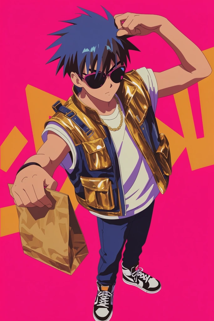 Retro Neon Anime style AI image example 1