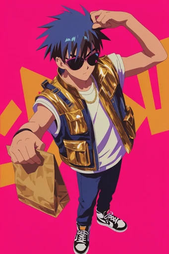 Retro Neon Anime moodboard — generate AI images in this style