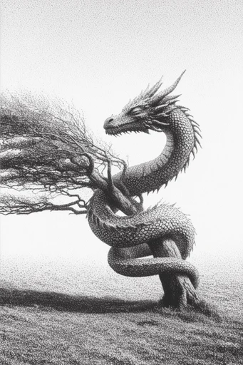 Monochrome Atmospheric Minimalism style reference image — stark silhouette