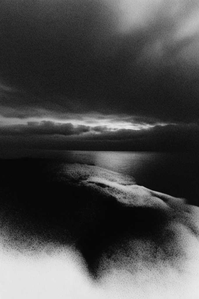 Stark Monochromatic Noir style AI image example 2