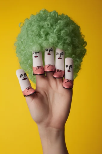 Bold Surrealist Editorial style reference image — saturated solid-color background