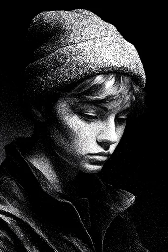 High-Contrast Noir Chiaroscuro style reference image — high-contrast black and white