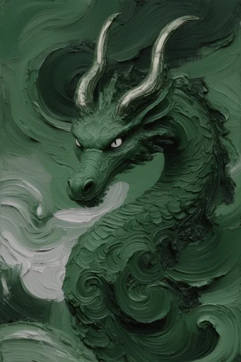 Tactile Verdant Surrealism style reference image — sculptural brushstrokes