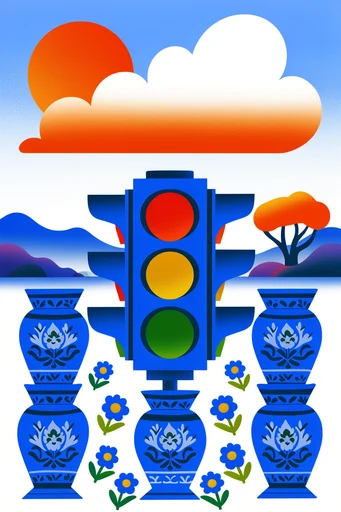 Surreal Neo-Folk Gradient style reference image — vibrant saturated palette