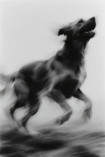 Ethereal Kinetic Monochrome style reference image — kinetic energy
