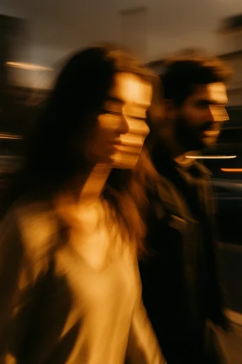 Kinetic Amber Nocturne style reference image — motion blur