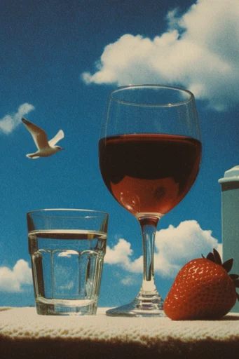 Vibrant Analog Surrealism style reference image — 35mm film photography