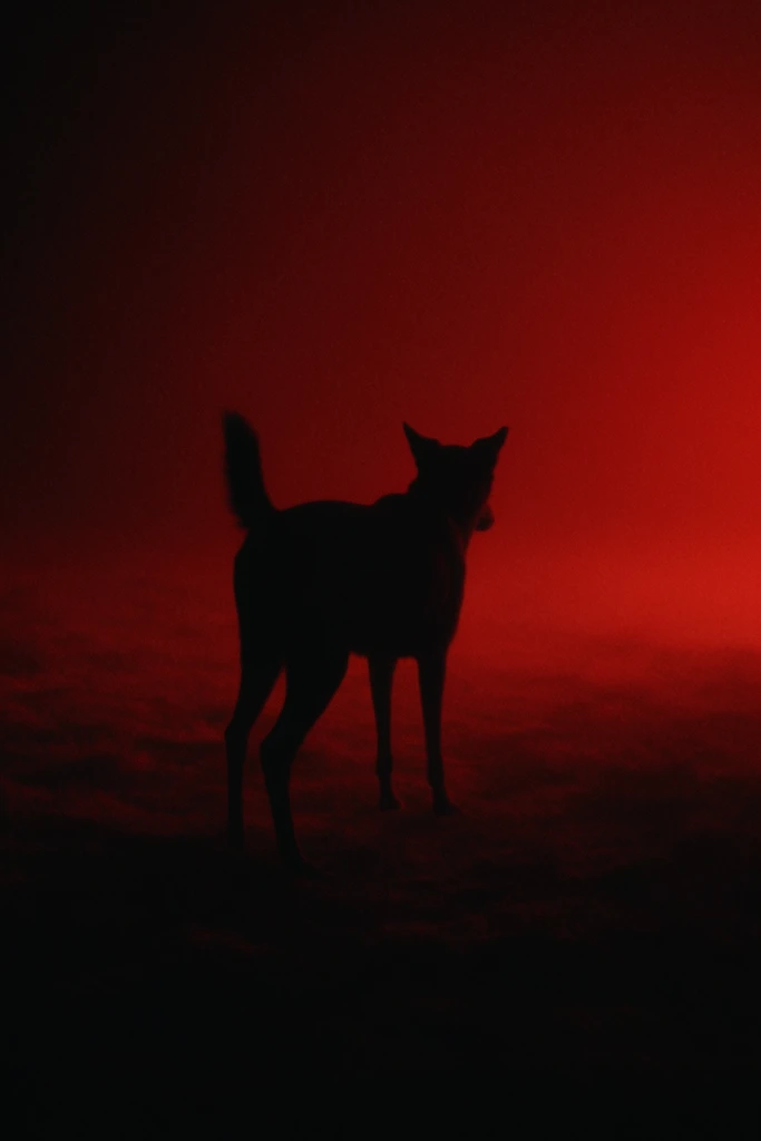 Monochromatic Crimson Noir style AI image example 3