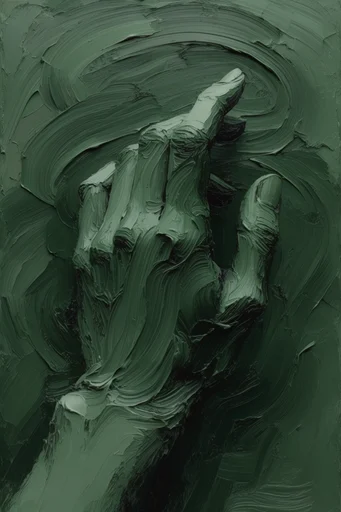 Tactile Verdant Surrealism style reference image — surreal organic landscape
