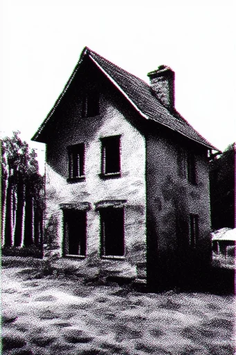 Gritty Halftone Noir style AI image example 4