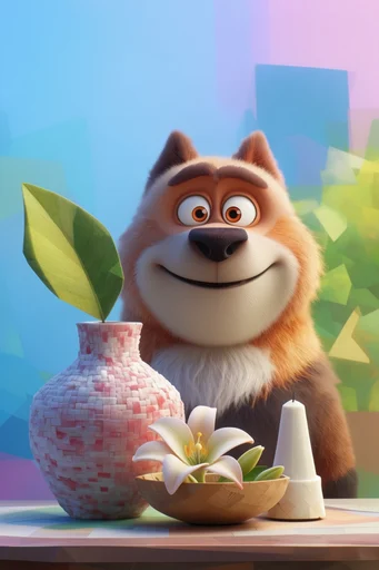 Vibrant Whimsical CGI style reference image — vibrant saturated colors