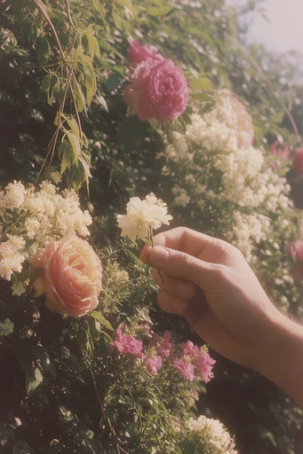 Dreamy Pastoral Etherealism style reference image — vintage analog film texture