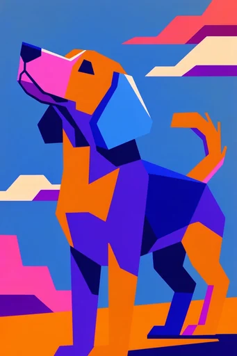 Vibrant Geometric Vectorism style reference image — stylized silhouette