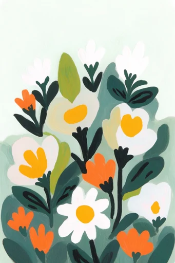 Textured Naive Folk style reference image — saturated color palette