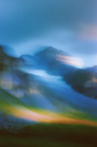 Kinetic Cyan Nocturne style reference image — long exposure motion blur