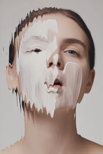 Surreal Fluid Deconstruction style reference image — vintage flash photography