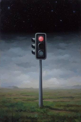 Cosmic Surrealist Oil style reference image — heavy impasto texture