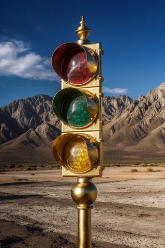 Gilded Desert Surrealism style reference image — desert surrealism