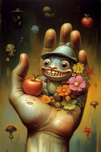 Dark Whimsical Storybook Surrealism style reference image — storybook aesthetic