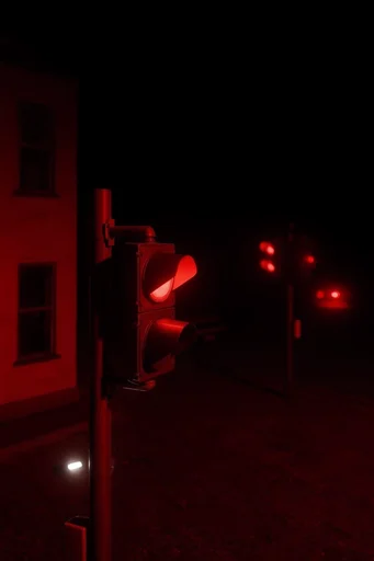 Monochromatic Crimson Noir style reference image — monochromatic deep red