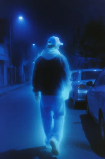 Luminous Spectral Noir style reference image — bioluminescent cyan glow
